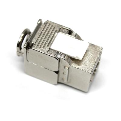 China Rj45 180 Degree Shielded Stp Ftp Zinc Alloy Keystone Jack Module Tool Free for sale