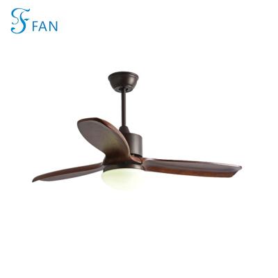 China Contemporary top wood blades fan light with high brightness remote control 12W led AC or DC fan and light copper motor lamp with fan for sale