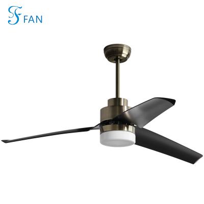 China Contemporary High RPM 52 Inch 3 Piece ABS Ceiling Fan Lamp High Bright Home Fan Light 18w for sale