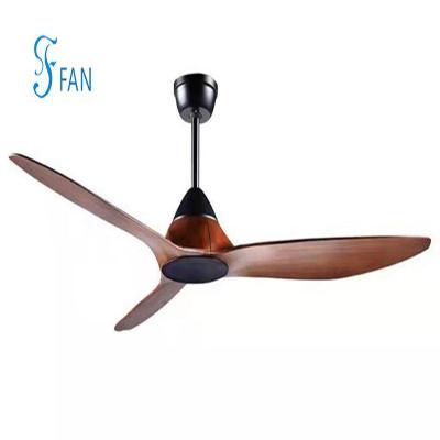 China With Light Decorative Led Fan Light Solid Wood Color For ABS Black Blades Ceiling Fan Gouache With App Or Remote Control for sale