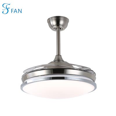 China Top Sales Contemporary 42 Inch Bladeless Ceiling Fan Fade LED Light 36W Hidden Ceiling Fan With Blue Tooth or Without Blue Tooth Speaker for sale