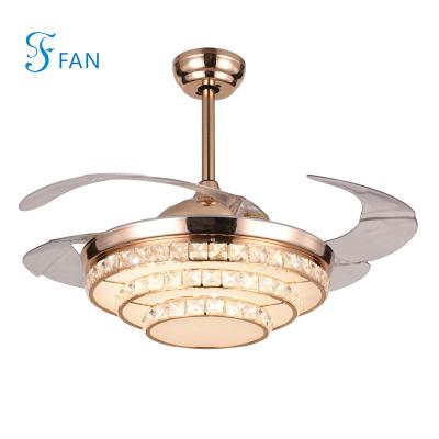 China With Light Lighting For Fandelier Home Luxury Restaurant Invisible Fan Living Room Led Ceiling Fan Lamp Bedroom With Electric Fan Network B for sale