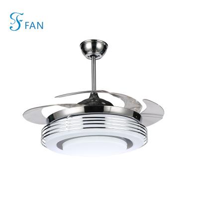 China With light luxury invisible modern simple living room lamp Nordic ceiling fan ceiling fan with light and remote for sale