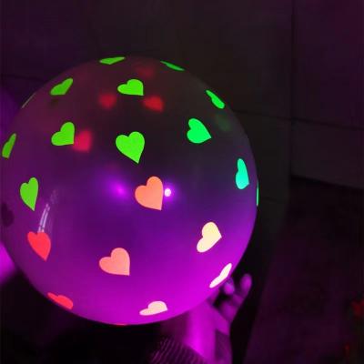 China Hot Sale Wedding Party Promotion Noctilucence Decorative Fluorescent Wave Balloons 12inch 2.8g Dot Candy Color UV Latex Balloon for sale