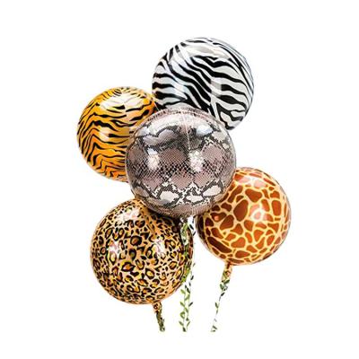 China Safari Animal Print Foil Balloon 22 Inch Wild Zoo Theme Jungle Theme Helium Balloon Mylar 4D Baby Shower Leopard Themed Baby Shower Decoration for sale