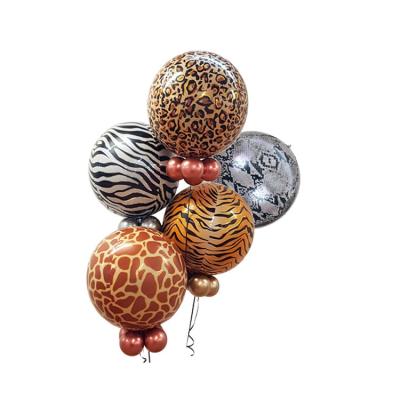 China Decoration Party Animal Print Foil Balloons Jungle Animal Print Balloons 4d Mylar Balloon Zebra Stripe Liners Wild Cheetah for sale