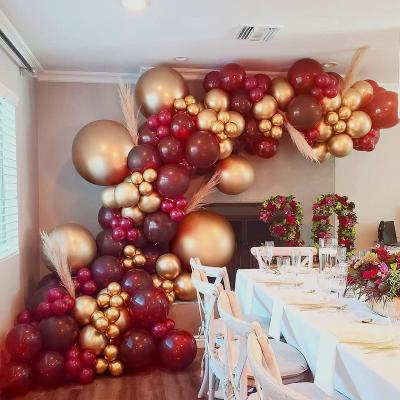 China Toy Burgundy Balloons Garland Metallic Gold Balloons Gift Kit Arch Kit For Wedding Party Supplies for sale