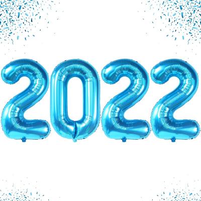 China Toy Happy New Year Party Gift Supplies 40 Inch Number 2022 Foil Balloons Multi Colors Foil 2022 Number Balloon For Party Decorations for sale