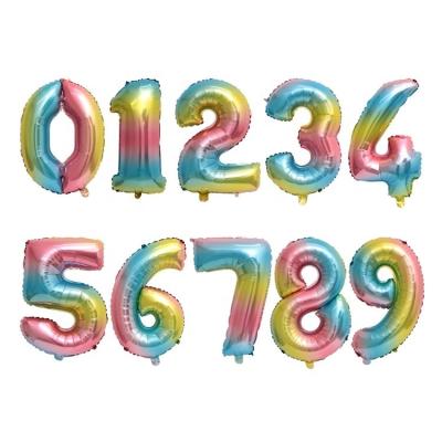 China Hot Toy Promotional Sales 16 inch 36 inch 40 inch Number Balloons Alphabet Numbers Foil Letter Colorful Helium Number Balloons for sale