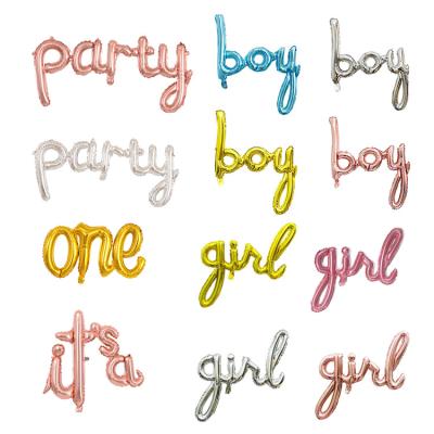 China Decoration Gender Reveal Foil Balloons Baby Boy Foil Siamese Letters To Balloon Baby Balloons For Baby Shower Decoration for sale