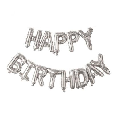 China Party Decoration Helium Happy Birthday Party Balloons Foil Mylar Gold Sliver Letter Happy Birthday Foil Balloons for sale