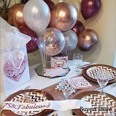 China Decoration; promotion ; Metallic Rose-gold Dark Red Advertising Balloons Etc. Chrome Rose Gold Burgundy Balloons White for Birthday Women Wedding Bridal Shower for sale