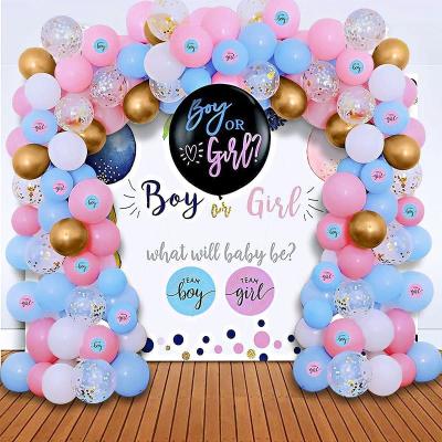 China Toy Conleke Gender Reveal Balloons Promotional Garland Arch Kit Supplies 146 Pcs Gold Blue Pink Confetti Foil Balloons Latex 36in Pastel Boy for sale