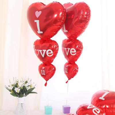 China I LOVE YOU Hearts Heart Shape Foil Balloon Party Decoration String for Valentine's Day Wedding Decoration for sale