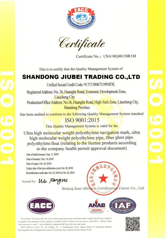 ISO - Shandong Jiubei Trading Co., Ltd