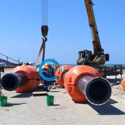 China Impact Orange HDPE Pipe Buoy Float With Hot Galvanized Steel Installation for sale