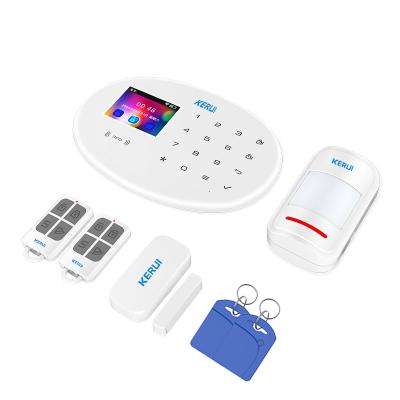 China Smart Home Wifi Kerui 4G/wifi/GSM Home Alarm System Kit Tuya Wireless Smart Door Control Panel PIR Sensor Wifi Alarm System Kit for sale