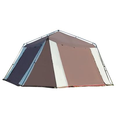 China Diamond Ground Nail Outdoor Windproof Family Camping Tent Hexagonal Portable Octagonal Tents For Camping Hiking for sale