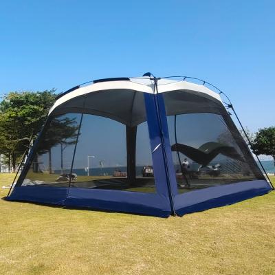 China Diamond Ground Nail Glamping Waterproof 4 Season Outdoor Camping Tent Hexagonal Automatic Tents 5-8 Persons Camping Tent With Led Lights for sale