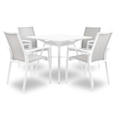 China Water Proof Irregular Tube Aluminum Chair And Table Resistant Garden Dining Outdoor Furniture Set for sale