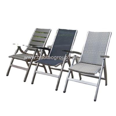 China Outdoor Weather Furniture Adjustable Folding Aluminum Frame PE Rattan Garden Chair Furniture for sale