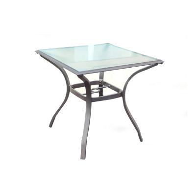 China Modern Outdoor Metal Tables Glass Garden Tables Outdoor Square Furniture for sale