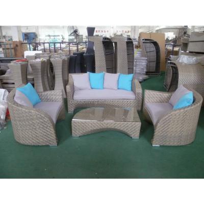 China New Modern Design Rattan Sofa Set Furniture Plastic Wicker Outdoor Designer Sofa Outdoor Furniture for sale