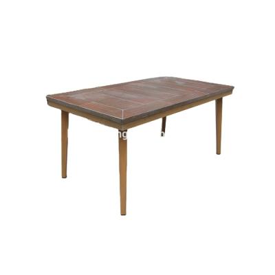 China Modern Restaurant Used Style Ceramic Antique Brown Color Outdoor Dining Table Table for sale