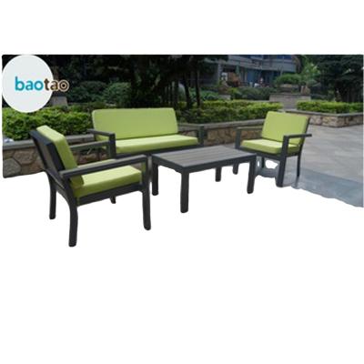 China Weather Outdoor Furniture Plastic Wood Outdoor Sofa / Garden Plastic Wood Sofa Outdoor Furniture for sale