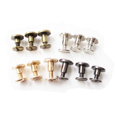 China 6mm 8mm 9mm Flat Gold 6mm 8mm 9mm Black Silver Brass 10mm Chicago Screw Black Chicago Screw Rivets Reserve Chicago Screw for sale