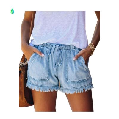 China High quality indoor and outdoor high waist shorts denim waterproof fashion design for women for sale