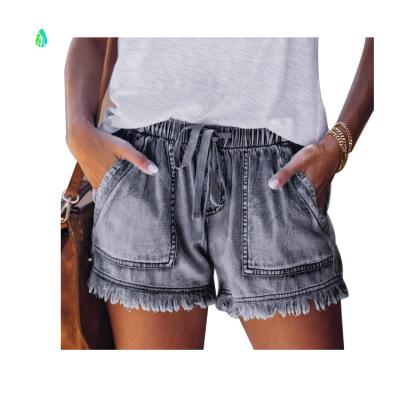 China New Design Hot Waterproof Europe And The United States Taking High Waist Denim Shorts Women for sale