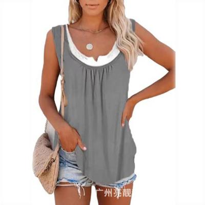 China Breathable Made In China Vest Summer Sleeveless Pleated Ladies Invest Casual T-shirt Women's Fashion Tube Top for sale