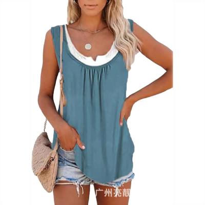 China 2021 Wholesale Breathable China Summer Ladies Invest Fashion Casual T-shirt Sleeveless Pleated Vest Tube Top for sale