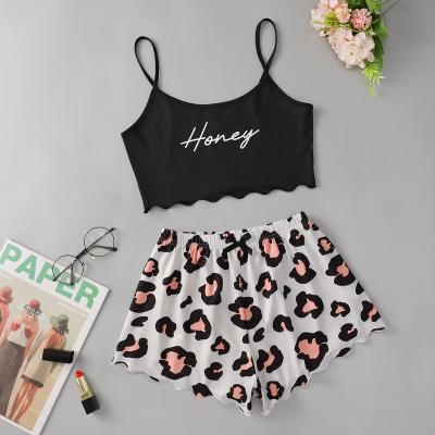 China QUICK DRY Two Piece Set Women Pajamas Sexy Sleepwear Set for sale