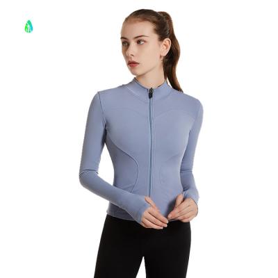 China 2021 Anti-wrinkle soft shell compression slimming fitness yoga jackets ladies sports jacket for sale