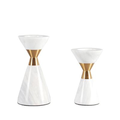 China China Luxury Professional Manufacture Stand Holder Natural Marble Candlestick for sale