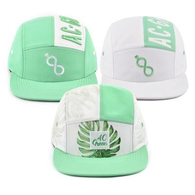 China COMMON Bulk Cheap Custom Hat Applique 5 Panel Hat Woven Logo for sale