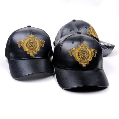 China COMMON Custom Design Leather Mesh Back Hat Trucker Hat Embroidery for sale