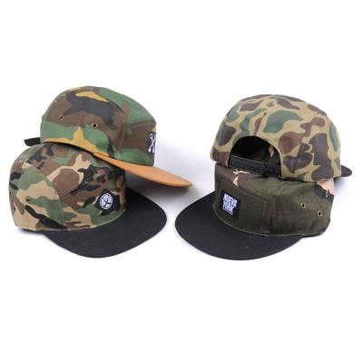 China JOINT Design Own Logo Style Camouflage 5 Panel Hat Military Cap for sale