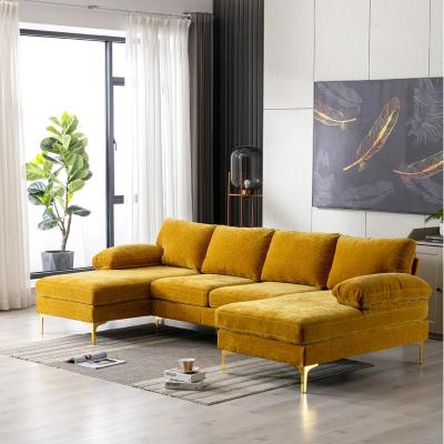 China Nordic Reclining Living Room Furniture Living Room U-Canvas Sofa Set Modern Furniture for sale