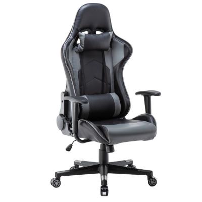 China Cooling Leather Chair Gray Ergonomic Racing Cadeira Gamer Adjustable Cheap Swivel Gaming Chair Wholesale for sale