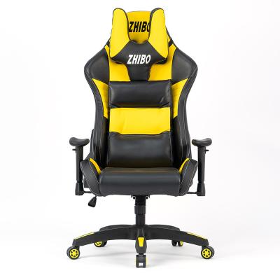 China Other Best Gamer Chair 4D Armrest Silla Yellow Leather Gaming 2022 Luxury New Adjustable Gaming Chair for sale