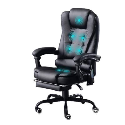 China Wholesale Ergonomic PC Black Swivel Chair Boss Massage Massage Executive Office Leather Chair for sale