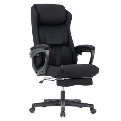 China Luxury Spinning Boss Chair Swivel High Back Executive Black Flannel CEO Office Chair for sale