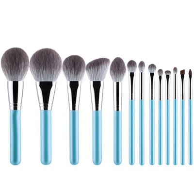 China Angular Blush Makeup Brush Set 13pcs Premium Synthetic Brush Blending Face Powder Foundation Blush Concealer Eyeshadow Make Up Brushes for sale