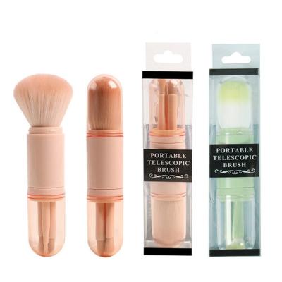 China Angular Blush Recyclable Natural Makeup Brushes Separable 4 in 1 Mini Brush Cosmetic Portable Retractable Private Label Custom for sale