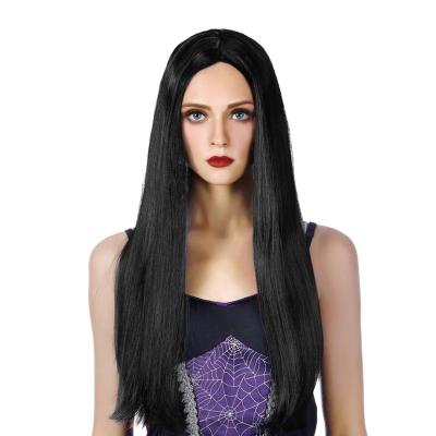 China Long Straight Purple Black Red White Heat Resistant Synthetic Wigs For Women Or Witch Cosplay for sale