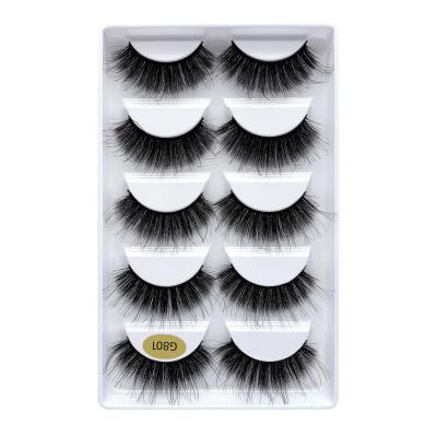 China Wholesale Soft Comfortable Natural Realistic Fake Lashes Private Label Packaging Vegan 3D 5D Handmade Silk Lashes D Loop Synthetic Faux Mink Eyelashes for sale