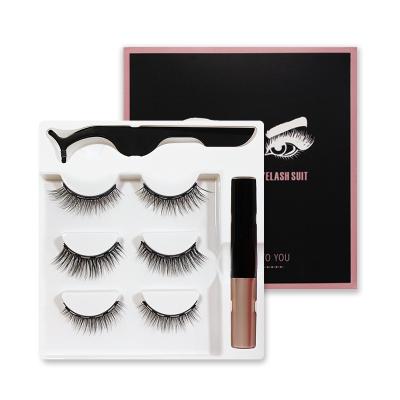 China Natural And Realistic Magnetic Lashes Vendors Wick Soft And Comfortable Magnetic Eyeliner Custom Box Set 3 Pairs for sale